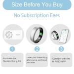 Giwbeiv Smart Ring for Women Men, Health Fitness Tracker Ring with Heart Rate/Sleep Tracker/Blood Oxygen/HRV/Stress/Calorie/Steps, IP68 Waterproof for iOS & Android, No APP Fees(Silver,8#)