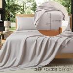 OnlySet 4Pcs Organic Linen Sheets Full Size, 100% French Linen from Normandy, Breathable Natural Linen Full Sheet Set with 16 Inch Deep Pocket, 1 Flat Sheet, 1 Fitted Sheet, 2 Pillowcases