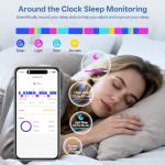 Giwbeiv Smart Ring for Women Men, Health Fitness Tracker Ring with Heart Rate/Sleep Tracker/Blood Oxygen/HRV/Stress/Calorie/Steps, IP68 Waterproof for iOS & Android, No APP Fees(Silver,8#)