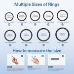 Giwbeiv Smart Ring for Women Men, Health Fitness Tracker Ring with Heart Rate/Sleep Tracker/Blood Oxygen/HRV/Stress/Calorie/Steps, IP68 Waterproof for iOS & Android, No APP Fees(Silver,8#)