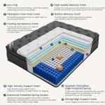 King Size Mattress (High-End Upgraded) Hotel-Level Luxury 16 Inch Hybrid King Mattress In A Box, Cooling-Gel Memory Foam & Pocket Springs, Back Pain, Extra Edge Support, 365-Night Trial, Medium Firm