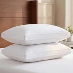 Bed Pillows for Sleeping Queen Size - Set of 2, Soft & Fluffy with Down Alternative Filling - Hotel Luxury Quality, Gusseted Pillow for Back, Stomach & Side Sleepers - Breathable, Comfy & Cozy - White
