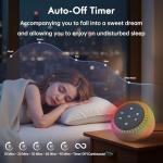 DreamSky Sound Machine for Sleep, White Noise for Sleeping Adults & Baby, Brown Noise Fan for Office Privacy & Noise Canceling, 26 Sounds & RGB Light, USB-C Powered for Home Travel, Wood Grain