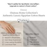CHATEAU HOME COLLECTION Egyptian Cotton Sheets Queen Size, 400 Thread Count Deep Pocket Bed Sheet Set – Soft Cooling Sateen Weave, 15” Deep Pocket Queen Sheets, White