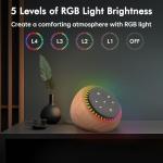 DreamSky Sound Machine for Sleep, White Noise for Sleeping Adults & Baby, Brown Noise Fan for Office Privacy & Noise Canceling, 26 Sounds & RGB Light, USB-C Powered for Home Travel, Wood Grain