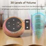 DreamSky Sound Machine for Sleep, White Noise for Sleeping Adults & Baby, Brown Noise Fan for Office Privacy & Noise Canceling, 26 Sounds & RGB Light, USB-C Powered for Home Travel, Wood Grain