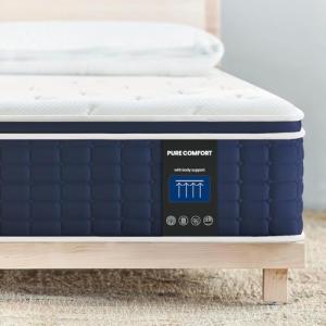 Coolvie Queen Mattresses 14 Inch, Soft Gel Memory Foam Mattress in a Box with Euro Top Medium Plush Feel, Supportive Independent Pocket Springs for Pressure Relief & Motion Isolation- 100 Night Trial