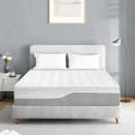 Extra Firm Memory Foam Mattress King 14 Inch, Cool Green Tea/Gel- Mattress with Fiberglass-Free Cover, Two Side White Medium Firm/Grey Extra Firm Mattress for Back Pain, CertiPUR-US, in USA, 80"x76"