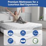 Extra Firm Memory Foam Mattress King 14 Inch, Cool Green Tea/Gel- Mattress with Fiberglass-Free Cover, Two Side White Medium Firm/Grey Extra Firm Mattress for Back Pain, CertiPUR-US, in USA, 80"x76"