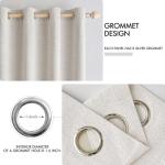 MIULEE 100% Blackout Linen Textured Curtains for Bedroom Solid Thermal Insulated Cream White Grommet Room Darkening Curtains & Drapes Luxury Decor for Living Room Nursery 52 x 84 Inch (2 Panels)
