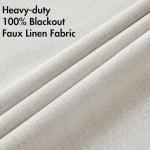MIULEE 100% Blackout Linen Textured Curtains for Bedroom Solid Thermal Insulated Cream White Grommet Room Darkening Curtains & Drapes Luxury Decor for Living Room Nursery 52 x 84 Inch (2 Panels)