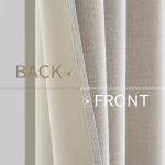 MIULEE 100% Blackout Linen Textured Curtains for Bedroom Solid Thermal Insulated Cream White Grommet Room Darkening Curtains & Drapes Luxury Decor for Living Room Nursery 52 x 84 Inch (2 Panels)