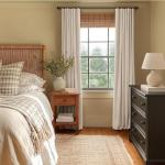 INOVADAY 100% Blackout Curtains for Bedroom, Black Out Curtains 96 Inch Long, Clip Rings Linen Blackout Drapes, Thermal Insulated Room Darkening for Living Room, 2 Panels - Oatmeal,W50xL96