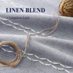 XOGUIBO Blue Boho Blackout Curtains 2 Panels 84 Inch for Living Room Bedroom, Linen Texture Farmhouse Curtains with Tassels and White Cotton Embroidery Vintage Rustic Country Western