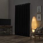 Sun Zero Nordic 2-pack Theater Grade Extreme 100% Blackout Grommet Curtain Panel Pair, 52" x 84", Black