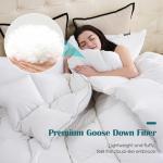 Yalamila California King Goose Feather Down Fiber Comforter, 100% Cotton Cover Ultra Soft Fluffy Duvet Insert, All Season Luxurious Hotel Bedding Comforter with 8 Loops, White 104"x96"