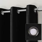 Sun Zero Nordic 2-pack Theater Grade Extreme 100% Blackout Grommet Curtain Panel Pair, 52" x 84", Black