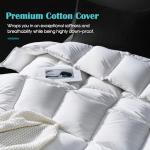 Yalamila California King Goose Feather Down Fiber Comforter, 100% Cotton Cover Ultra Soft Fluffy Duvet Insert, All Season Luxurious Hotel Bedding Comforter with 8 Loops, White 104"x96"