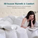 Yalamila California King Goose Feather Down Fiber Comforter, 100% Cotton Cover Ultra Soft Fluffy Duvet Insert, All Season Luxurious Hotel Bedding Comforter with 8 Loops, White 104"x96"