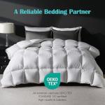 Yalamila California King Goose Feather Down Fiber Comforter, 100% Cotton Cover Ultra Soft Fluffy Duvet Insert, All Season Luxurious Hotel Bedding Comforter with 8 Loops, White 104"x96"