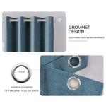 MIULEE Linen Texture Curtains for Bedroom Solid 100% Blackout Thermal Insulated Dusty Blue Curtains Grommet Room Darkening Drapes Luxury Decor for Living Room Nursery 52x84 Inch (2 Panels)