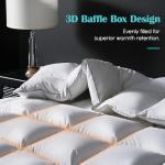 Yalamila California King Goose Feather Down Fiber Comforter, 100% Cotton Cover Ultra Soft Fluffy Duvet Insert, All Season Luxurious Hotel Bedding Comforter with 8 Loops, White 104"x96"