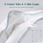 Yalamila California King Goose Feather Down Fiber Comforter, 100% Cotton Cover Ultra Soft Fluffy Duvet Insert, All Season Luxurious Hotel Bedding Comforter with 8 Loops, White 104"x96"