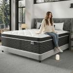 Ruoysun Luxury Queen Mattress 14 Inch, Hybrid Firm Mattress Queen Size in a Box, 7-Zones& Extra Edge Support, Cooling Gel Memory Foam& Pocket Spring, Motion Isolation, Pressure Relief, Fiberglass-Free