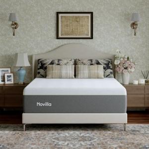 Novilla Bliss Green Tea King Size Mattress, 14 Inch Gel Memory Foam Mattress King in a Box for Cooling Comfort with Nylon Cover, Pressure Relief & Spine Alignment with CertiPUR-US Certified Foams