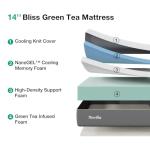 Novilla Bliss Green Tea King Size Mattress, 14 Inch Gel Memory Foam Mattress King in a Box for Cooling Comfort with Nylon Cover, Pressure Relief & Spine Alignment with CertiPUR-US Certified Foams