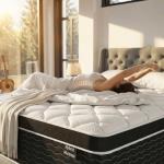 Ruoysun Luxury Queen Mattress 14 Inch, Hybrid Firm Mattress Queen Size in a Box, 7-Zones& Extra Edge Support, Cooling Gel Memory Foam& Pocket Spring, Motion Isolation, Pressure Relief, Fiberglass-Free