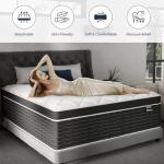 Ruoysun Luxury Queen Mattress 14 Inch, Hybrid Firm Mattress Queen Size in a Box, 7-Zones& Extra Edge Support, Cooling Gel Memory Foam& Pocket Spring, Motion Isolation, Pressure Relief, Fiberglass-Free
