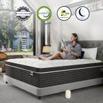 Ruoysun Luxury Queen Mattress 14 Inch, Hybrid Firm Mattress Queen Size in a Box, 7-Zones& Extra Edge Support, Cooling Gel Memory Foam& Pocket Spring, Motion Isolation, Pressure Relief, Fiberglass-Free