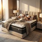 Ruoysun Luxury Queen Mattress 14 Inch, Hybrid Firm Mattress Queen Size in a Box, 7-Zones& Extra Edge Support, Cooling Gel Memory Foam& Pocket Spring, Motion Isolation, Pressure Relief, Fiberglass-Free