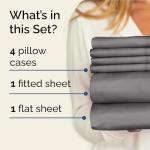 King 6 Piece Sheet Set - Comfy Breathable & Cooling - Ultra-Soft Hotel Luxury Bedding Set with 8-16 Inch Deep Pockets - 1 Flat & 1 Fitted Sheet & 4 Pillowcases - Wrinkle Free & Easy Care - Dark Grey
