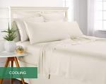 Pure Bamboo King Sheets, Genuine 100% Organic Viscose Derived from Bamboo Bed Sheet Set, Luxuriously Soft & Cooling, Double Stitching, 2 Year Quality Promise (King, Ivory)