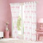 Feelyou Bow Room Darkening Blackout Curtain Boys Girls (2 Panels, 42 x 84 Inch) Pink Girls Bow Curtains for Bedroom Living Room Cute Bowknot Blackout Curtains Kawaii Window Treatments