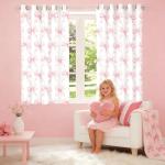 Feelyou Bow Room Darkening Blackout Curtain Boys Girls (2 Panels, 42 x 84 Inch) Pink Girls Bow Curtains for Bedroom Living Room Cute Bowknot Blackout Curtains Kawaii Window Treatments