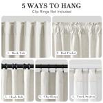 Joywell 100% Blackout Linen Curtains 90 Inch Long for Bedroom Natural Black Out Curtain Modern Neutral Hook Belt Light Blocking Drapes for Living Room Office Window Cream Ivory 2 Panel,W52 x L90
