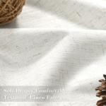 Joywell 100% Blackout Linen Curtains 90 Inch Long for Bedroom Natural Black Out Curtain Modern Neutral Hook Belt Light Blocking Drapes for Living Room Office Window Cream Ivory 2 Panel,W52 x L90