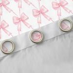 Feelyou Bow Room Darkening Blackout Curtain Boys Girls (2 Panels, 42 x 84 Inch) Pink Girls Bow Curtains for Bedroom Living Room Cute Bowknot Blackout Curtains Kawaii Window Treatments