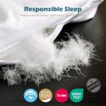 Cobnom® Luxury Organic Feather Down Comforter King Size, High Fill-Power Down & Feather Fibers Filled Duvet Insert with 100% Cotton Cover, Medium Warm for All-Season, Ivory White, 106x90 Inch