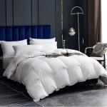 Cobnom® Luxury Organic Feather Down Comforter King Size, High Fill-Power Down & Feather Fibers Filled Duvet Insert with 100% Cotton Cover, Medium Warm for All-Season, Ivory White, 106x90 Inch