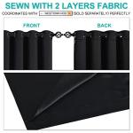 NICETOWN Cold Blocking 100% Blackout Curtains, Durable Black Lined Blackout Curtains for Bedroom, Energy Saving Long Curtains for Patio Sliding Glass Door, Black, 70 inches x 95 inches, 2 Panels