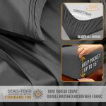 Abeero Home King Size Sheets Set Cooling - Luxury Hotel Sheet - Soft Bed Sheet with Elastic Corner Straps - Deep Pockets Microfiber Bedsheet - Bedding Sheets & Pillowcases - 4 Piece (King, Gray)