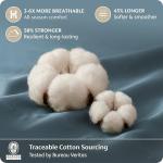 Bedsure 100% Giza Egyptian Cotton Sheets King Size - CEA Certified Silky Luxury Hotel Sheets 18" Deep Pocket with Corner Straps, PureWoven Soft & Beathable Sateen Weave Bedsheets (Dusty Blue,King)