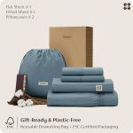 Bedsure 100% Giza Egyptian Cotton Sheets King Size - CEA Certified Silky Luxury Hotel Sheets 18" Deep Pocket with Corner Straps, PureWoven Soft & Beathable Sateen Weave Bedsheets (Dusty Blue,King)