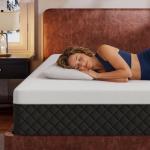 SLEEP100 Firm King Memory Foam Mattress, 12-Inch Gel Cooling Bed in a Box –Adaptive Body Support for Back Pain Relief –CertiPUR-US Certified, No Fiberglass, Motion Isolation, 365-Night Trial, 76x80