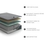 Signature Design by Ashley Gray 1200 Hybrid Firm 12 Inch Charcoal-Infused Gel Memory Foam Mattress with Edge Support for Cool Sleep and Pressure Relief, Queen, Fiberglass Free, Mattress in A Box