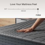 Signature Design by Ashley Gray 1200 Hybrid Firm 12 Inch Charcoal-Infused Gel Memory Foam Mattress with Edge Support for Cool Sleep and Pressure Relief, Queen, Fiberglass Free, Mattress in A Box
